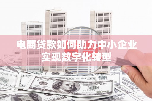 吴起电商贷款如何助力中小企业实现数字化转型