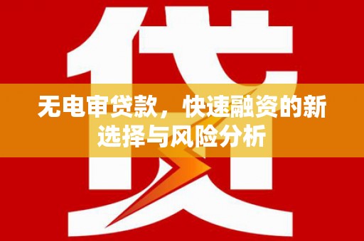 海州无电审贷款，快速融资的新选择与风险分析