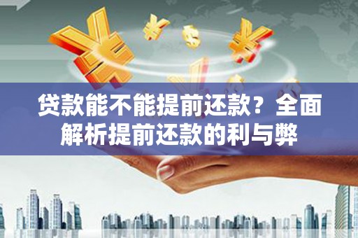 泌阳贷款能不能提前还款？全面解析提前还款的利与弊