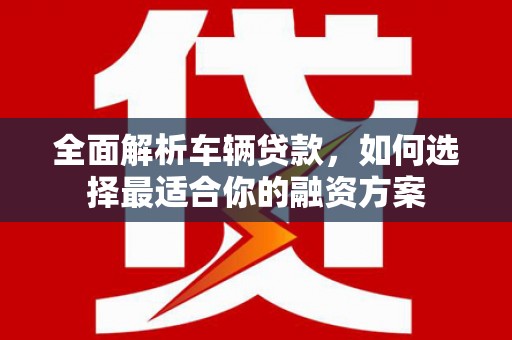 绥化全面解析车辆贷款，如何选择最适合你的融资方案