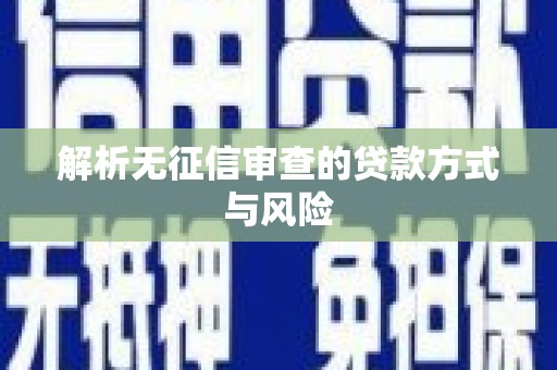 莲都解析无征信审查的贷款方式与风险